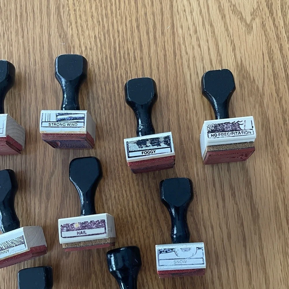 Set of 11 Vintage Weather Rubber Stamps 🌺 - Picture 4 of 5